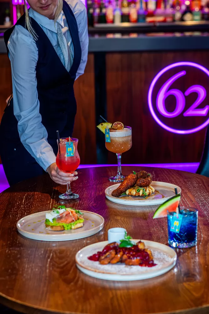 Cocktails and food served as part of a bottomless Brunch at 62 The Bank in Barnstaple