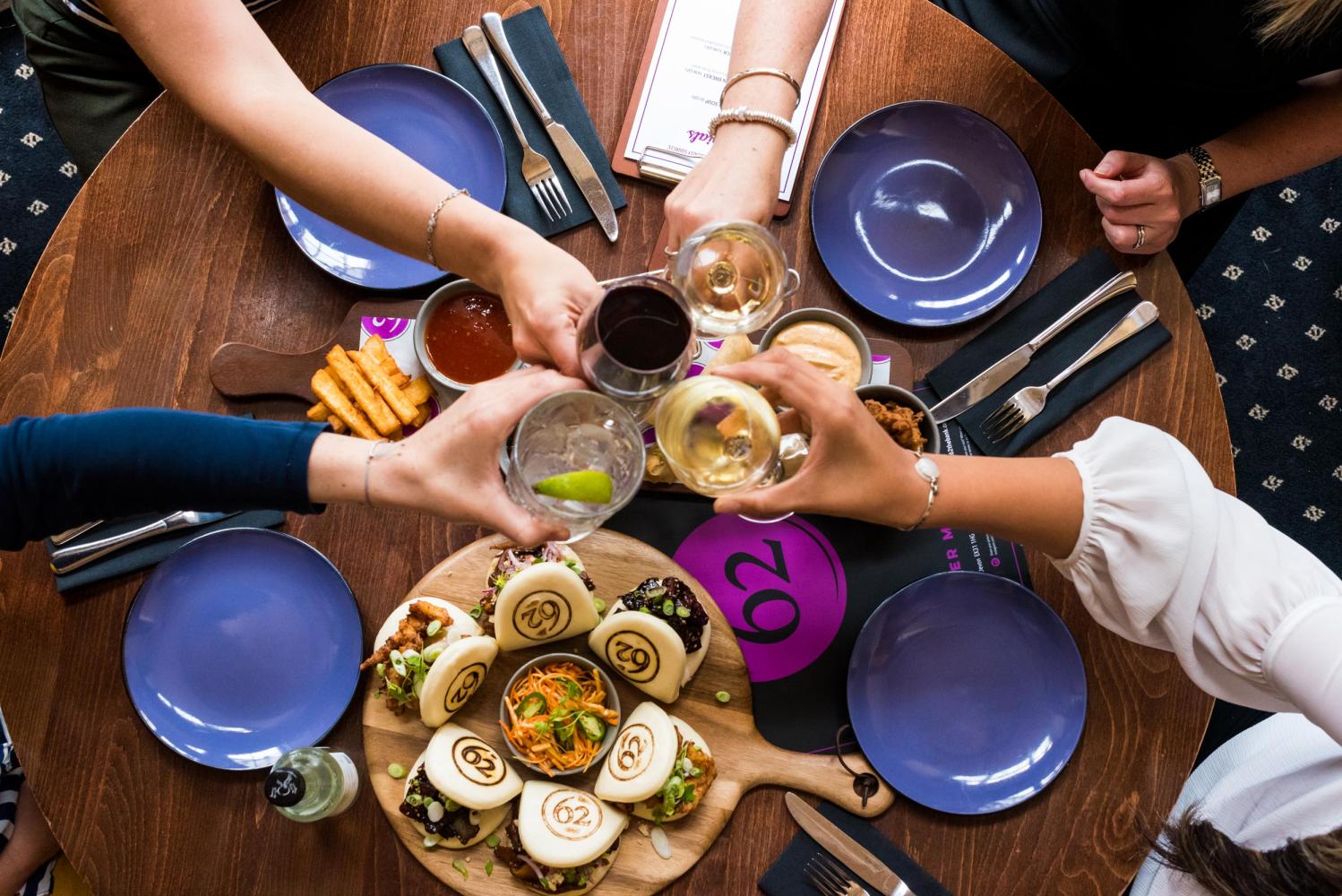 Birdesye view of a sharing platter at Barnstaple restaurant 62 the Bank