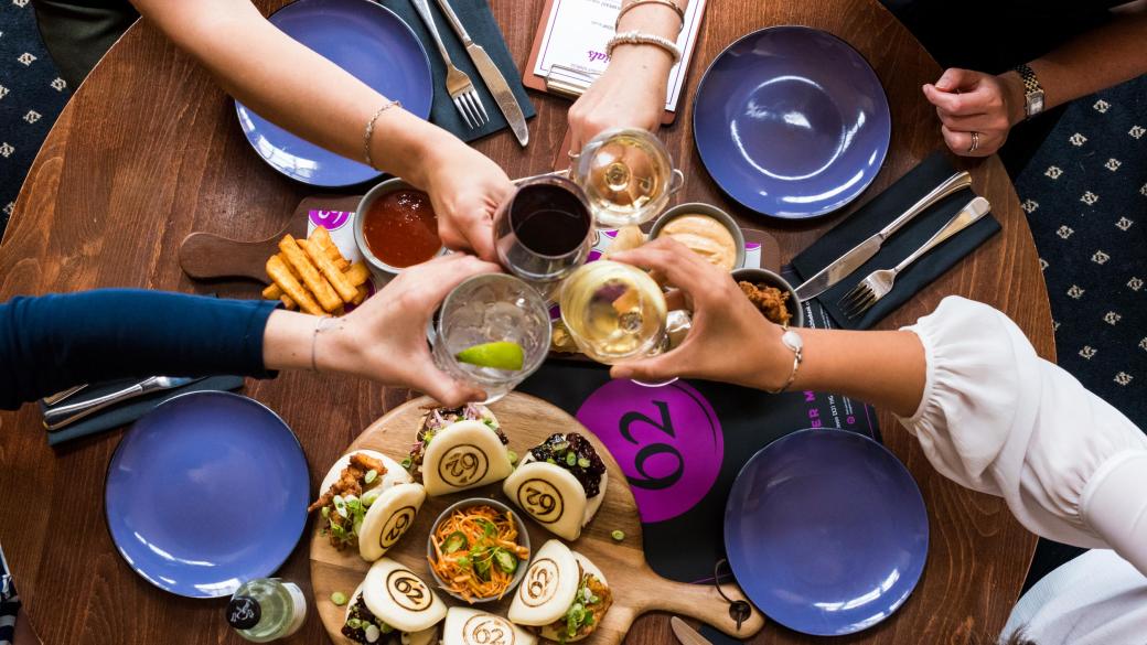 Birdesye view of a sharing platter at Barnstaple restaurant 62 the Bank