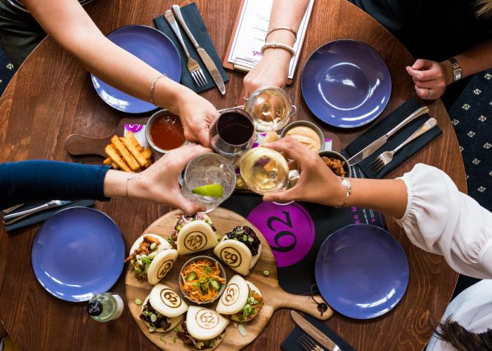 Birdesye view of a sharing platter at Barnstaple restaurant 62 the Bank